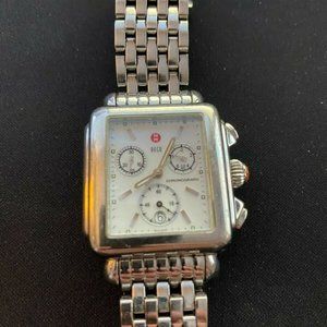Michele Deco MOP Watch Stainless Steel Chronograph